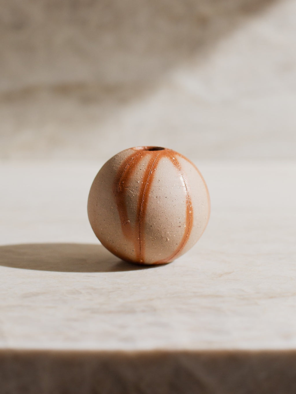 Small handmade Bizen ware bud vase from Japan