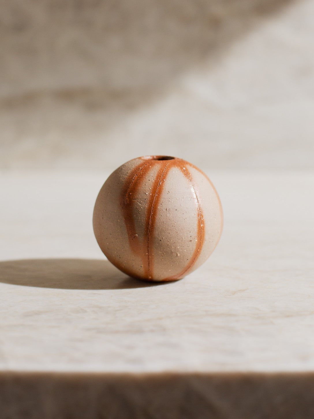 Small handmade Bizen ware bud vase from Japan