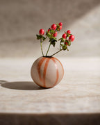 Japanese ceramic flower vase handcrafted in Bizen