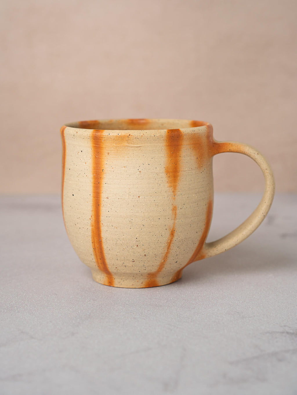 Handmade unglazed Bizen ware ceramic mug from Japan