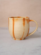 Handmade unglazed Bizen ware ceramic mug from Japan