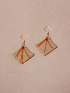 Japanese ceramic earrings with Hidasuki patterns