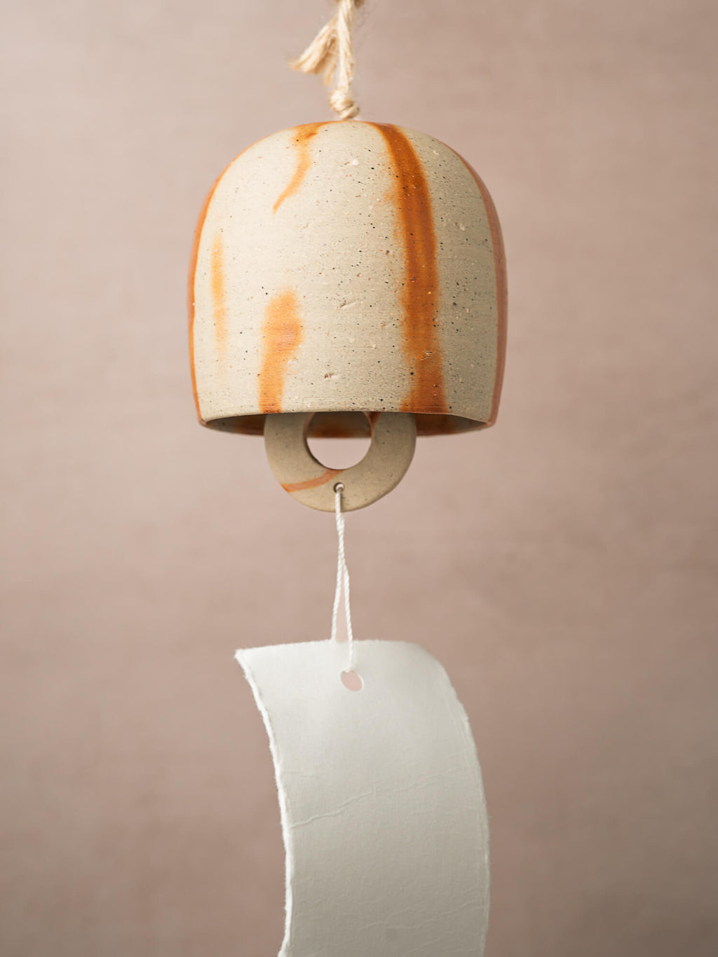 Natural Hidasuki patterns on ceramic furin wind chime