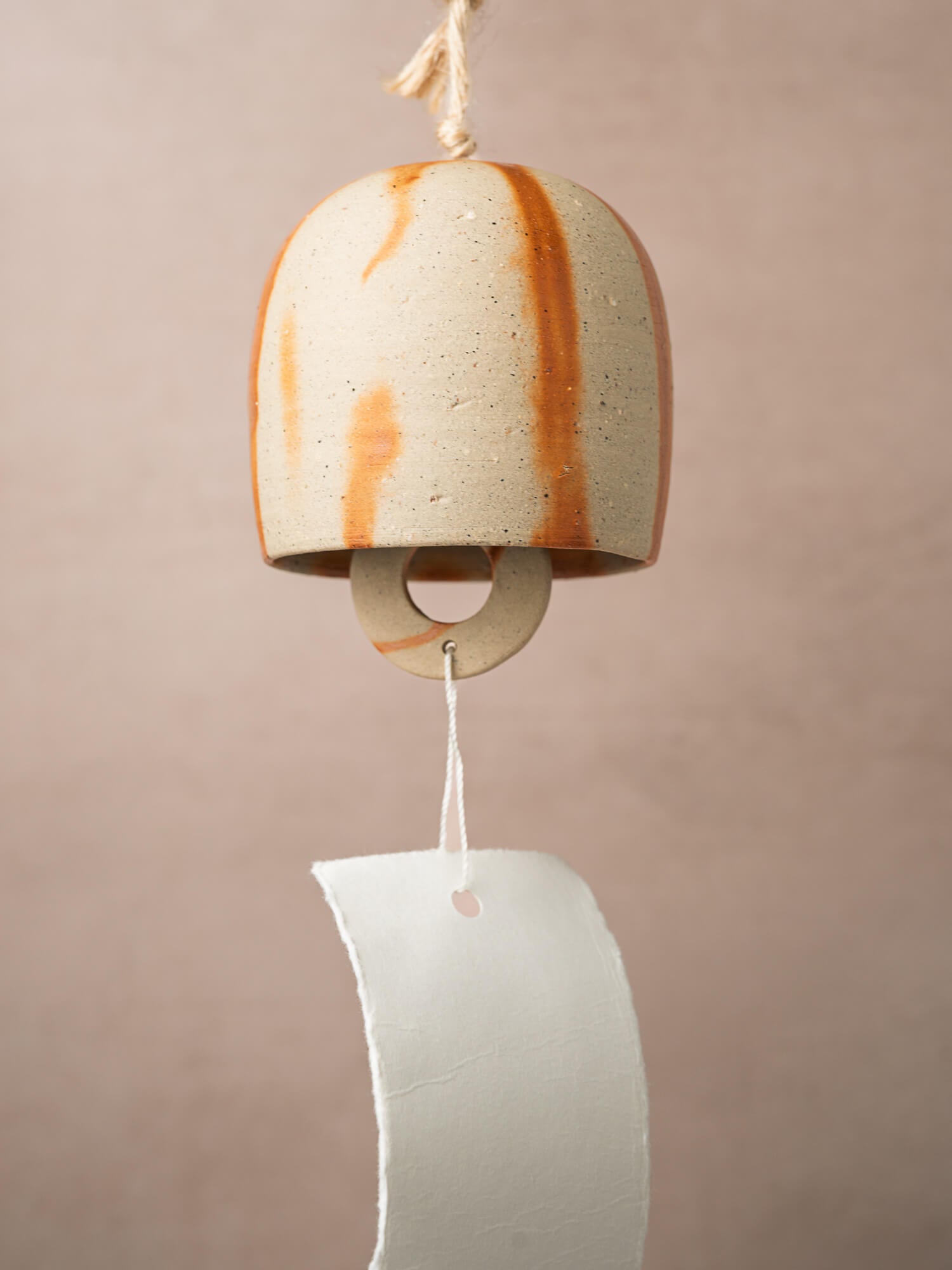 Natural Hidasuki patterns on ceramic furin wind chime