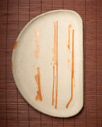 Handmade Bizen ware half plate handcrafted in Japan