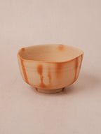 Handmade Bizen ware matcha bowl with natural Hidasuki patterns