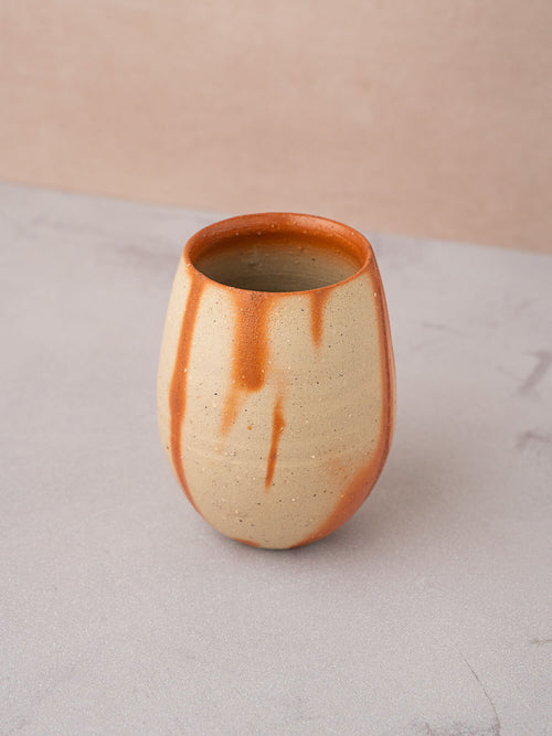 Handmade Bizen ware water cup from Japan