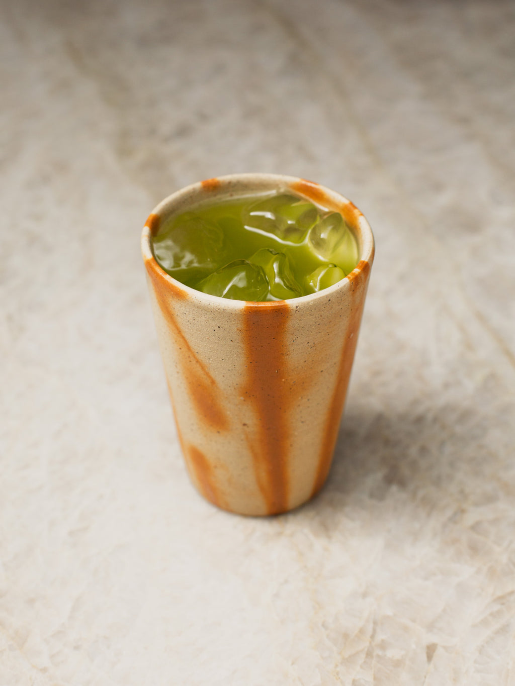 Japanese ceramic water cup with natural Hidasuki texture