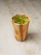 Japanese ceramic water cup with natural Hidasuki texture